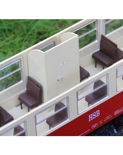 3er-Set Toillettenabteil für Trainline HSB Wagen, Bausatz